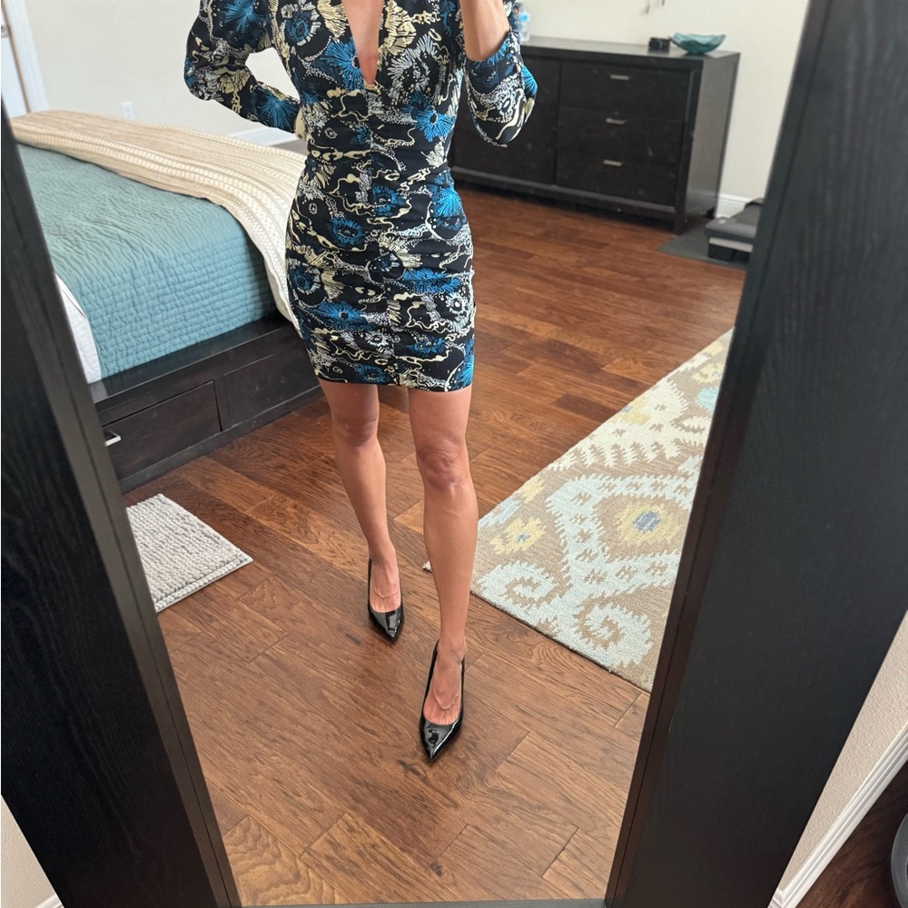 Saks Fifth Avenue Black and White Bodycon Mini Dress - Picture 2 of 5